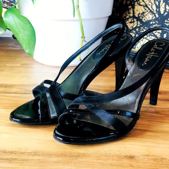 Cole Haan Black Strappy Heel Sandals size 7.5 Mint - Picture 2 of 12